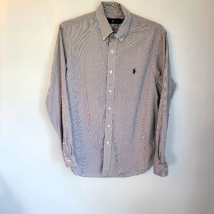 Ralph Lauren | Black and White Strip Long Sleeve Button Down